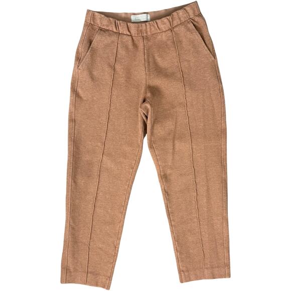 Everlane Heather Auburn Brown Dream Pant Knit Cropped Vertical Seam Pants sz XS - Picture 2 of 12